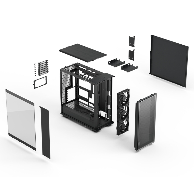 Корпус для ПК Fractal Design Epoch XL TG Light, Full Tower, чёрный, под ATX, E-ATX, mATX, mITX, фото 16