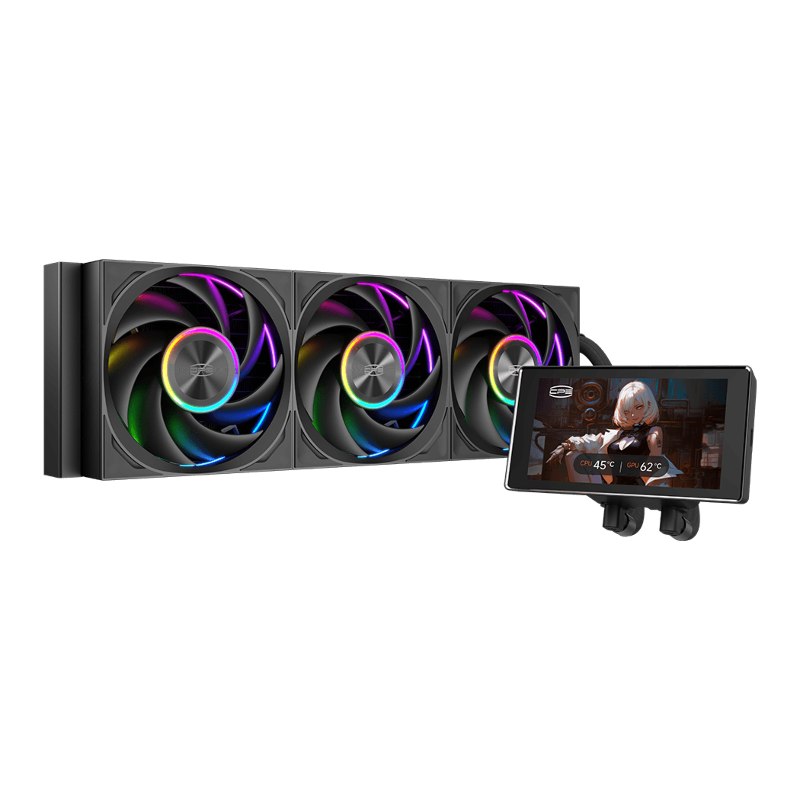 Система жидкостного охлаждения PcCooler DT360 Max ARGB Display BK, вентилятор 120 мм, AM5, фото 2