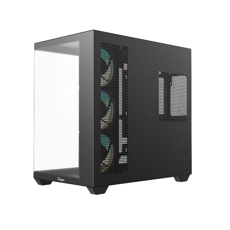 Корпус для ПК Ocypus Gamma C74 BK ARGB, Midi Tower, чёрный, под ATX, mATX, mITX, подсветка ARGB, фото 3