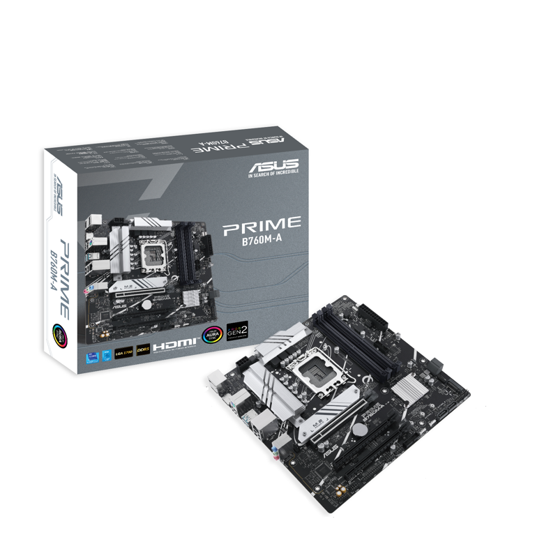 Материнская плата ASUS PRIME B760M-A-CSM, LGA1700, Intel B760, Micro-ATX, DDR5