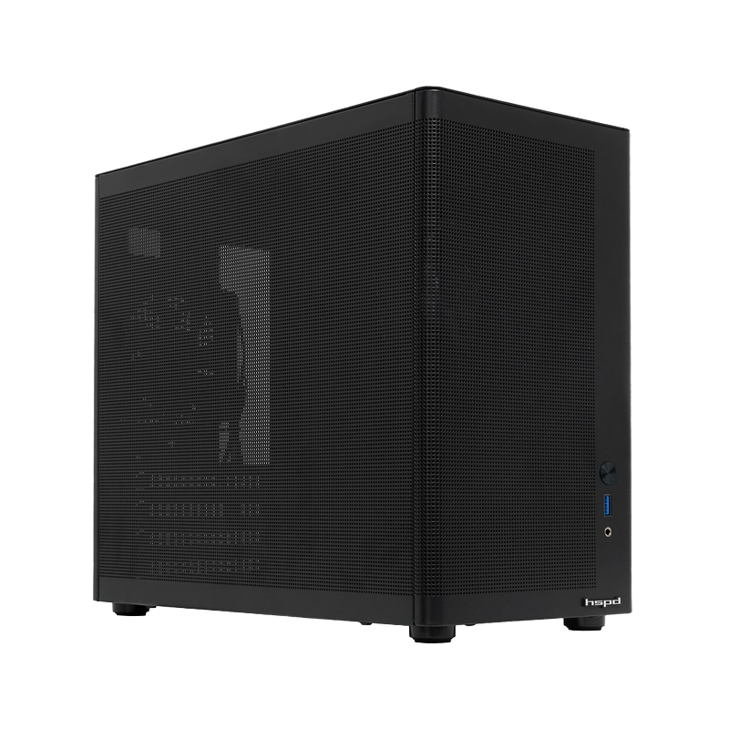 Корпус для ПК Hspd M210, Midi Tower, чёрный, под mATX, Mini-ITX, материал пластик, сталь