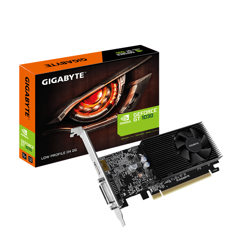 Видеокарта Gigabyte NVIDIA GeForce GT 1030, 2 ГБ видеопамяти, SDDR4, PCI Express 3.0