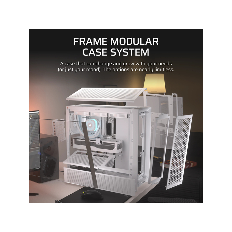 Корпус для ПК Corsair Frame 4000D, Midi Tower, белый, под ATX, E-ATX, mATX, Mini-ITX, фото 10