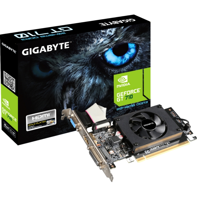 Видеокарта Gigabyte GV-N710D3-2GL 2.0, NVIDIA GeForce GT 710, 2 ГБ видеопамяти, DDR3, PCI Express 2.0, фото 5