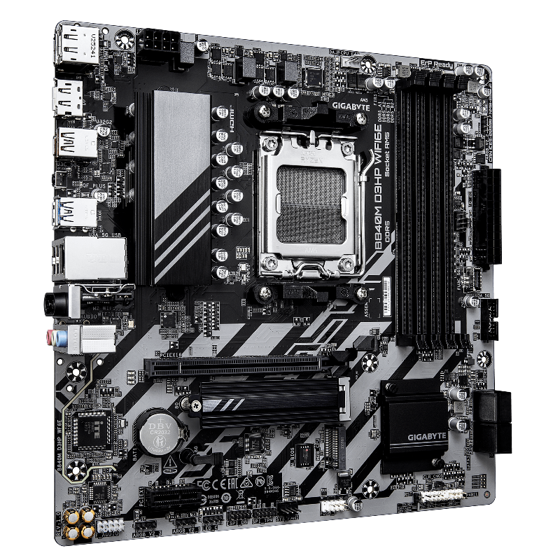Материнская плата Gigabyte B840M D3HP WF6E, AM5, AMD B840, Micro-ATX, DDR5, фото 3