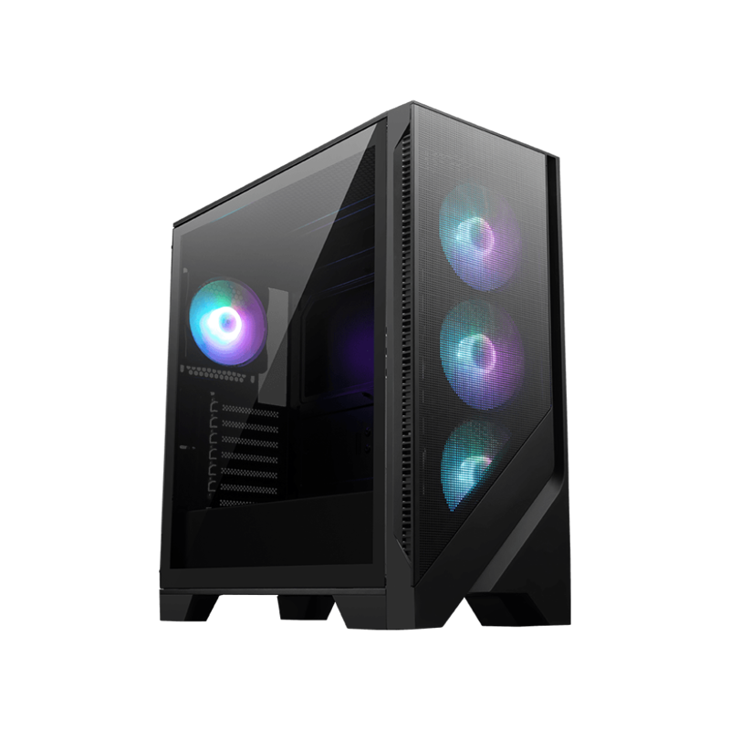 Корпус для ПК MSI MAG FORGE 321R AIRFLOW, Midi Tower, чёрный, под ATX, mATX, Mini-ITX, подсветка ARGB