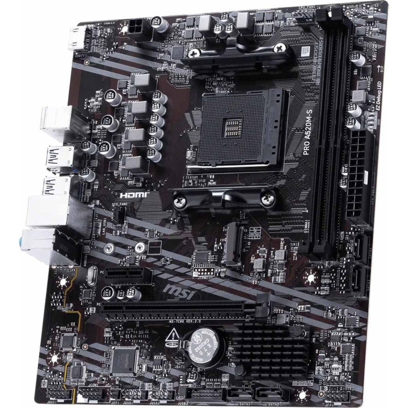Материнская плата MSI PRO A520M-S, AM4, AMD A520, Micro-ATX, DDR4, фото 2