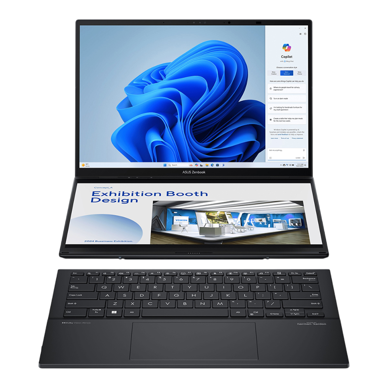 Ноутбук ASUS UX8406CA-QL345X Duo Touch 14+14, 255H, 32 ГБ ОЗУ, 1024 ГБ, 14 дюймов