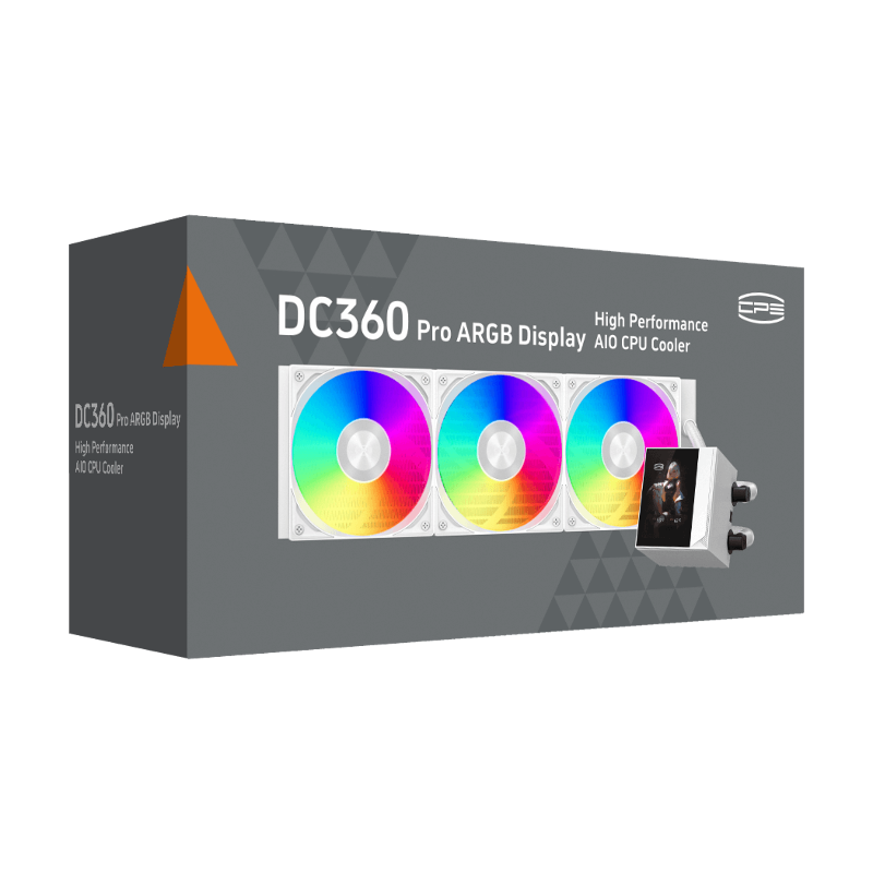 Система жидкостного охлаждения PcCooler DC360 Pro ARGB Display WH, вентилятор 120 мм, AM5, фото 5