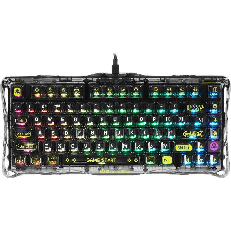 Клавиатура Gravastar Mercury K1 Lite XTAL BLK RU, USB-A, Bluetooth, радиоканал, механические, чёрный