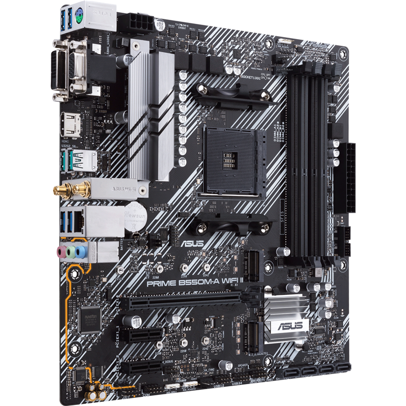 Материнская плата ASUS PRIME B550M-A WIFI II, AM4, AMD B550, Micro-ATX, DDR4, фото 3