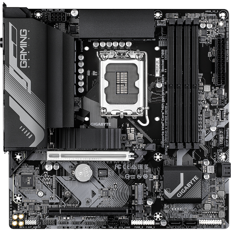 Материнская плата Gigabyte B760M G X WF6E GEN5, LGA1700, Intel B760 Express, mATX, DDR5