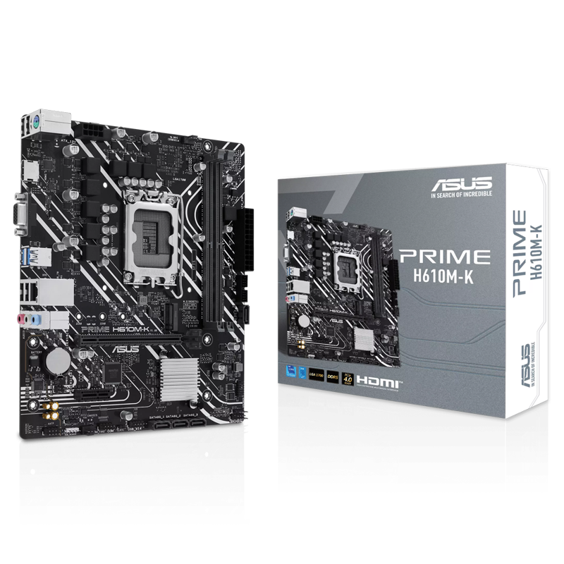 Материнская плата ASUS PRIME H610M-K, LGA1700, Intel H610, Micro-ATX, DDR5