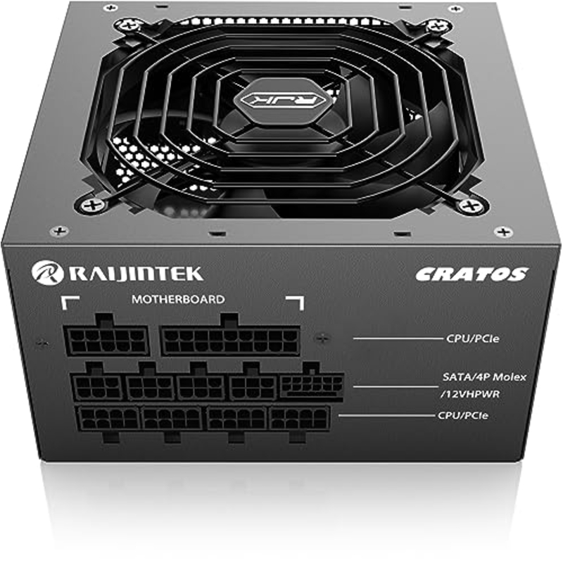 Блок питания Raijintek CRATOS 1000, 80 PLUS Gold, ATX, активный PFC, вентилятор 120x120 мм, чёрный, фото 4