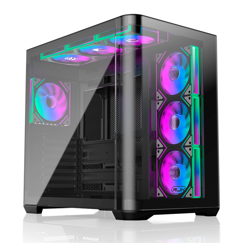 Корпус для ПК Raijintek ATREUS BT7, Midi Tower, чёрный, под ATX, E-ATX, mATX, Mini-ITX, подсветка ARGB
