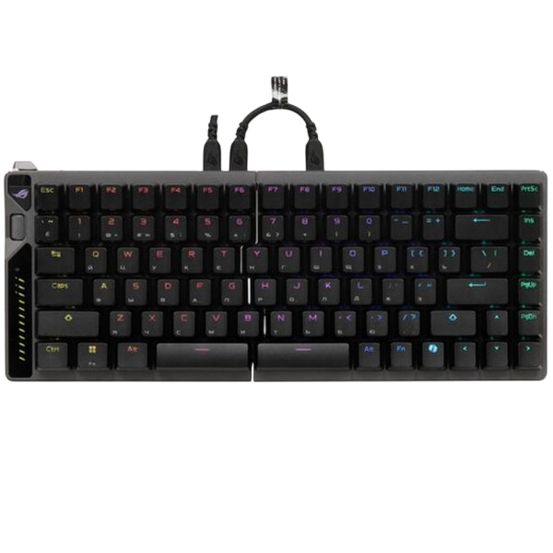 Клавиатура ASUS M703 ROG FALCATA, USB-A, Bluetooth, радиоканал, чёрный, раскладка RU/US, подсветка