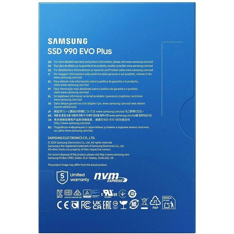 Твердотельный накопитель Samsung SSD 990 EVO Plus, 1 ТБ, V-NAND, чтение 7150 МБ/с, 600 ТБ, фото 7