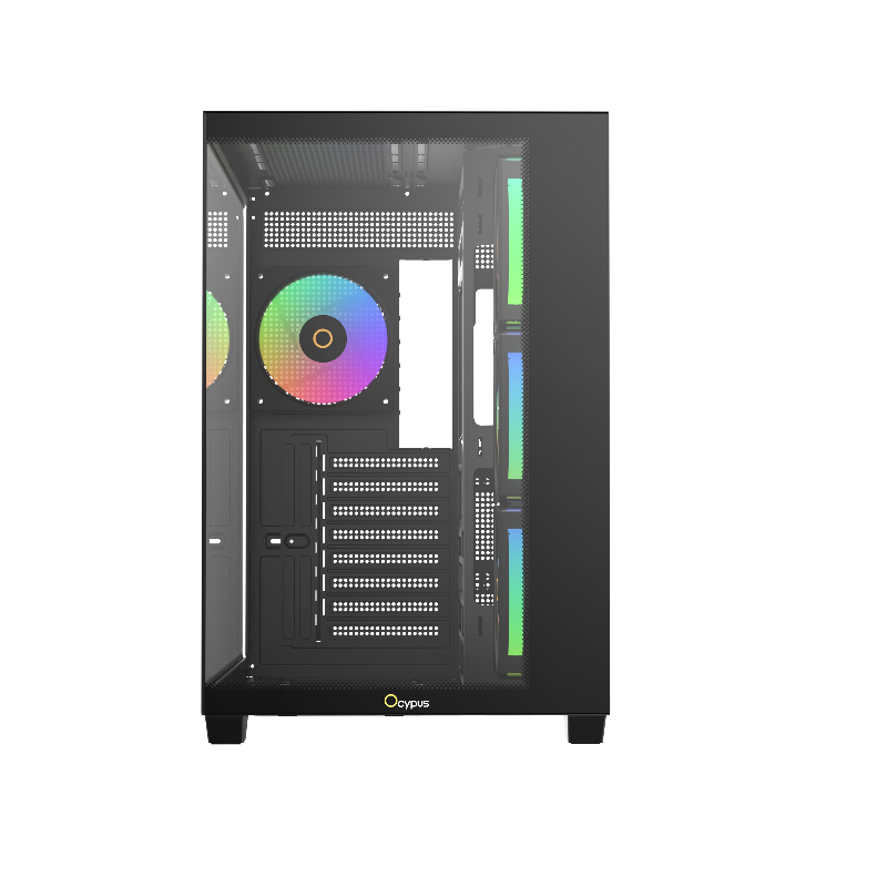Корпус для ПК Ocypus Gamma C74 BK ARGB, Midi Tower, чёрный, под ATX, mATX, mITX, подсветка ARGB, фото 2
