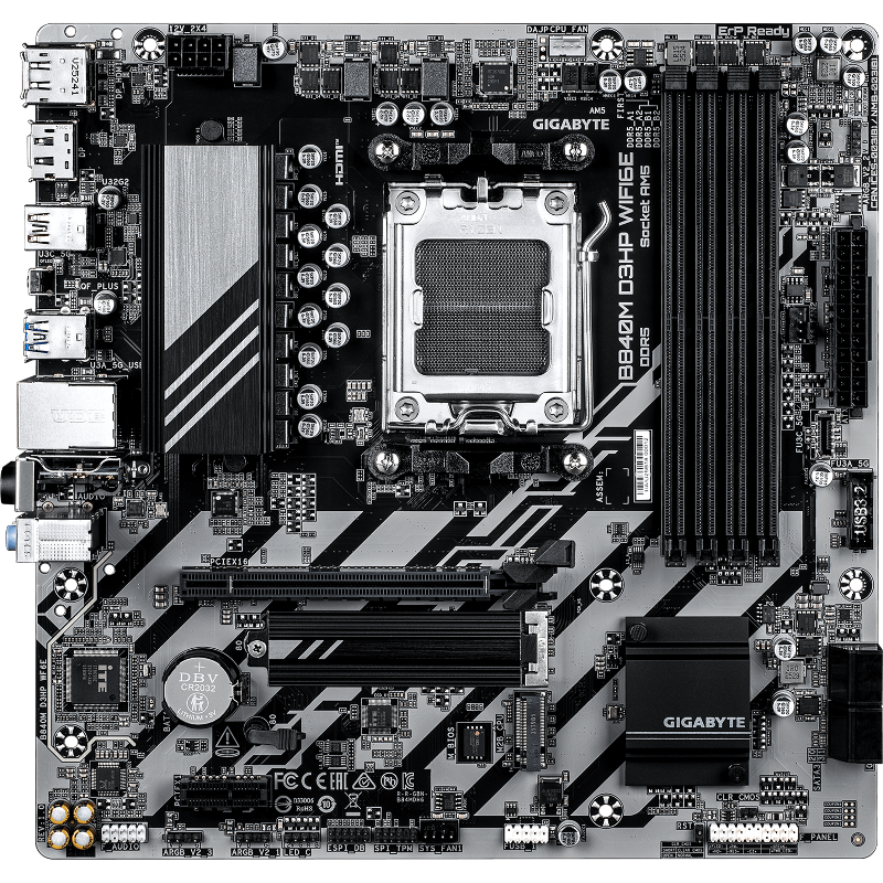 Материнская плата Gigabyte B840M D3HP WF6E, AM5, AMD B840, Micro-ATX, DDR5, фото 5