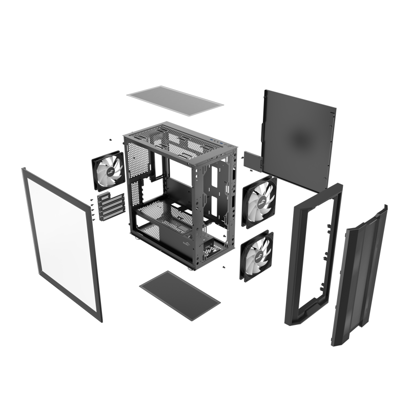 Корпус для ПК Sama S30, Midi Tower, чёрный, под mATX, mITX, материал закалённое стекло, сталь, фото 11