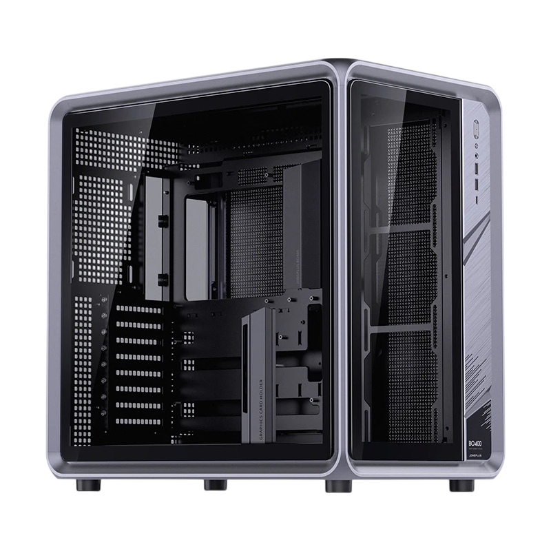 Корпус для ПК Jonsbo BO400, Midi Tower, серый, под ATX, mATX, mITX, материал закалённое стекло, сталь