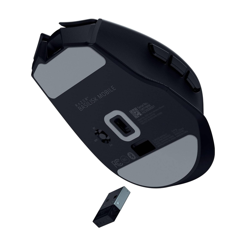 Мышь Razer Basilisk Mobile, USB-C, Bluetooth, радиоканал, 18000 dpi, чёрный, подсветка, фото 4