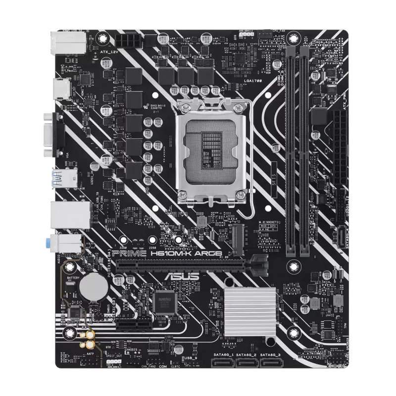 Материнская плата ASUS PRIME H610M-K ARGB, LGA1700, Intel H610, Micro-ATX, DDR5