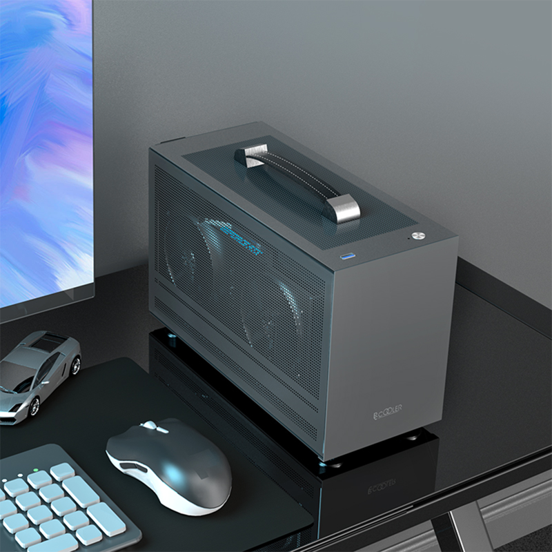 Корпус для ПК PcCooler I100 PRO MESH GY, Slim-Desktop mITX, серый, под Mini-ITX, материал сталь, фото 16
