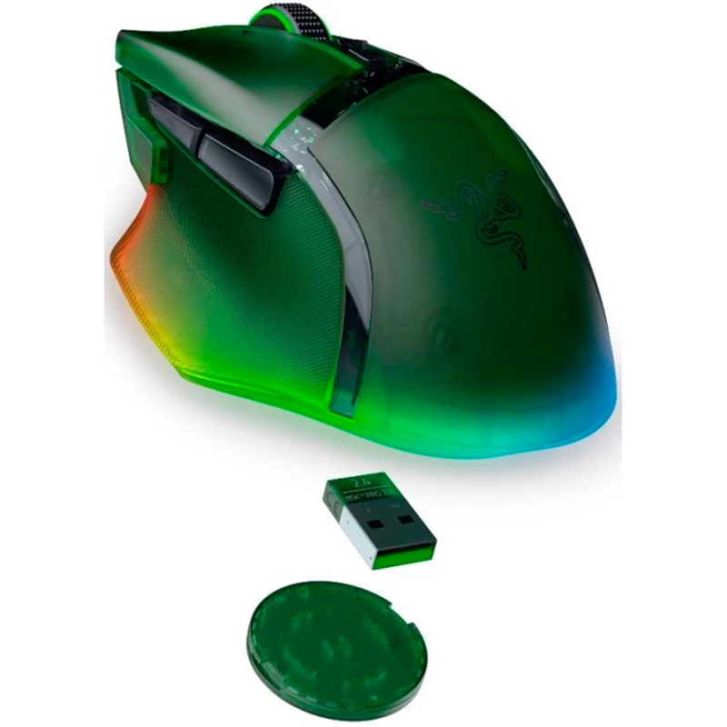Мышь Razer Basilisk V3 Pro 35K - Phantom Green, USB-C, Bluetooth, радиоканал, 35000 dpi, зелёный, фото 5