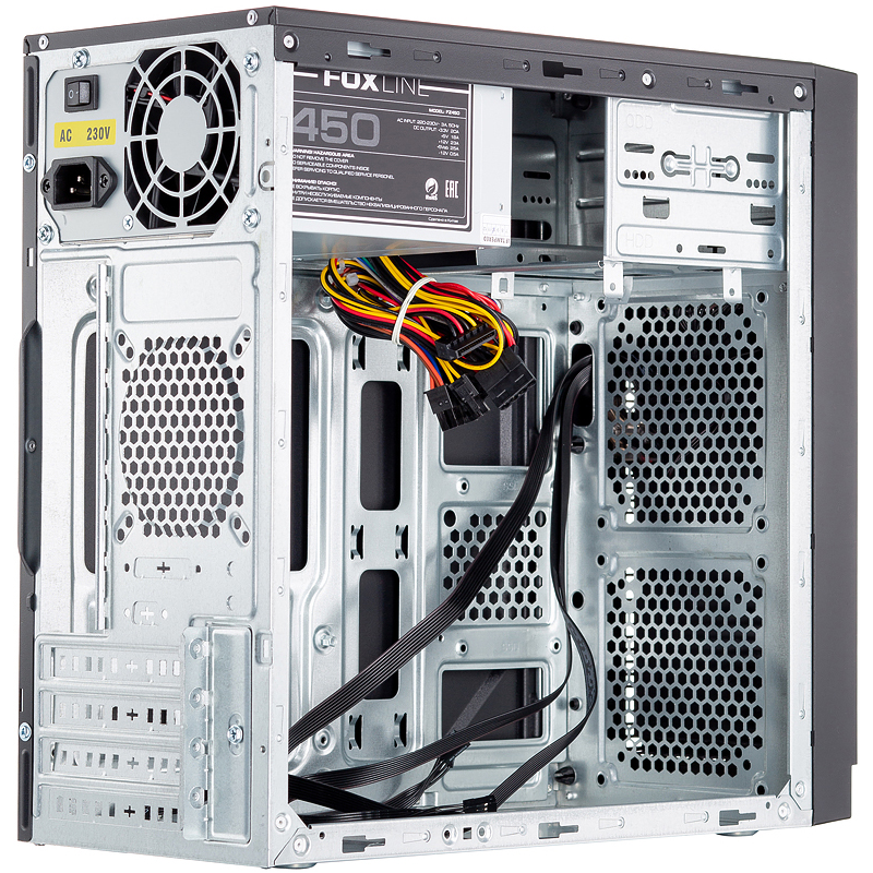 Корпус для ПК Foxline FL-702, Mini Tower, с БП 500 Вт, чёрный, под mATX, Mini-ITX, фото 12