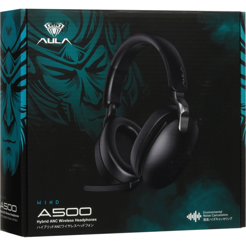 Гарнитура AULA A500, радиоканал, Bluetooth 5.4, USB Type-C, полноразмерные, чёрный, микрофон выдвижной, фото 8