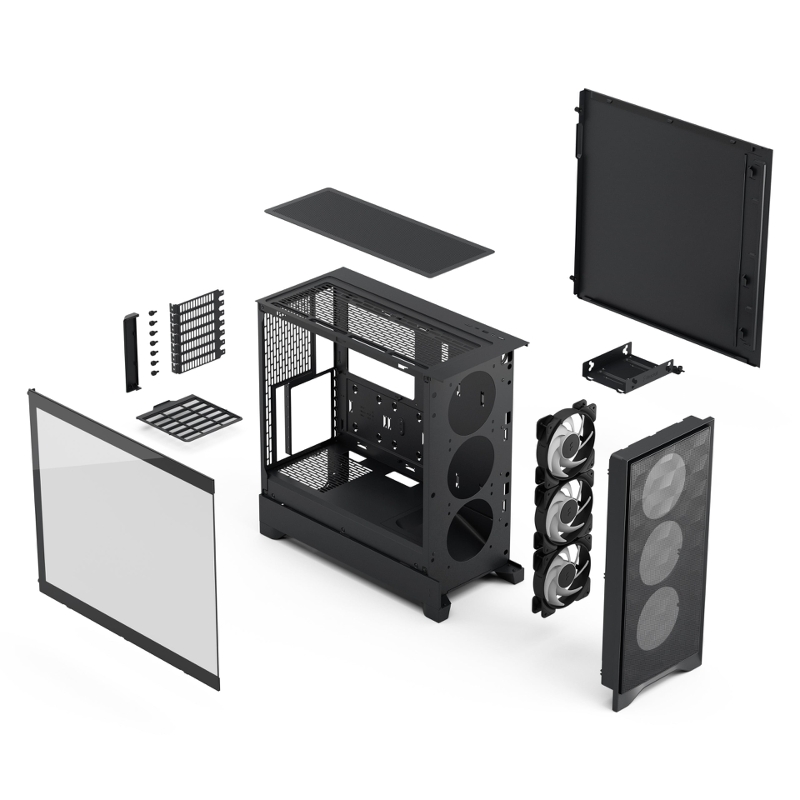 Корпус для ПК Fractal Design Pop 2 Air TG RGB, Midi Tower, чёрный, под ATX, mATX, mITX, подсветка ARGB, фото 14