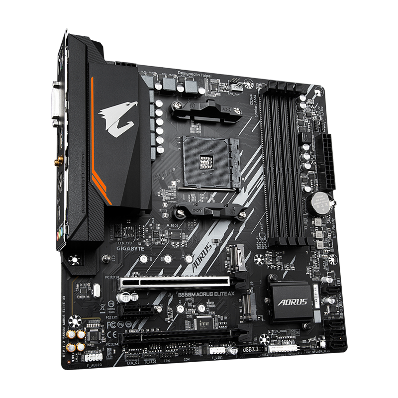 Материнская плата Gigabyte B550M AORUS ELITE AX, AM4, AMD B550, mATX, DDR4, фото 3