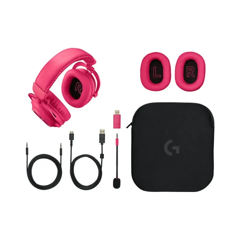 Гарнитура Logitech G PRO X 2 LIGHTSPEED - Pink, радиоканал, Mini-jack, полноразмерные, розовый, фото 2