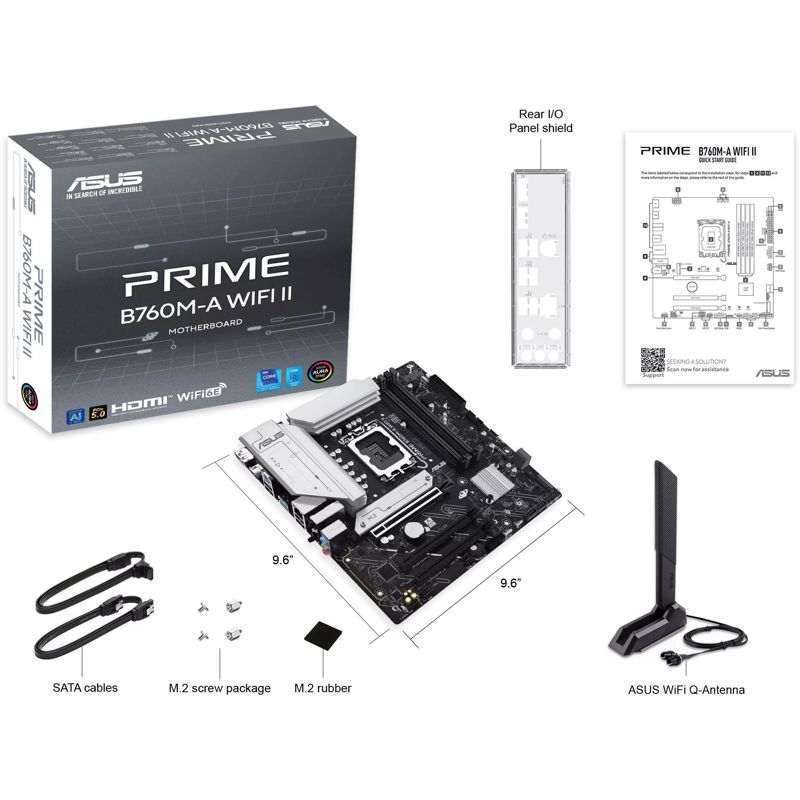 Материнская плата ASUS PRIME B760M-A WIFI II, LGA1700, Intel B760, Micro-ATX, DDR5, фото 9