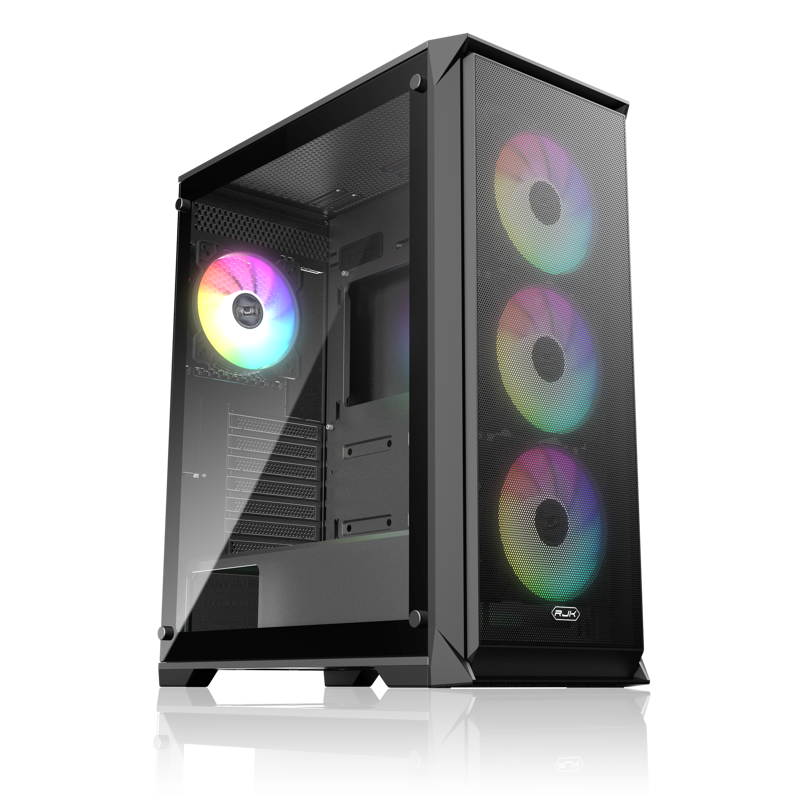 Корпус для ПК Raijintek ARCADIA 41-MS4, Midi Tower, чёрный, под ATX, mATX, mITX, подсветка ARGB
