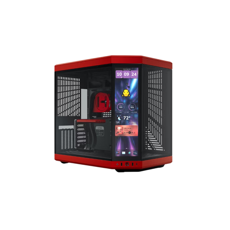 Корпус для ПК Hyte Y70 Touch Infinite, Midi Tower, красный, чёрный, под ATX, E-ATX, mATX, Mini-ITX