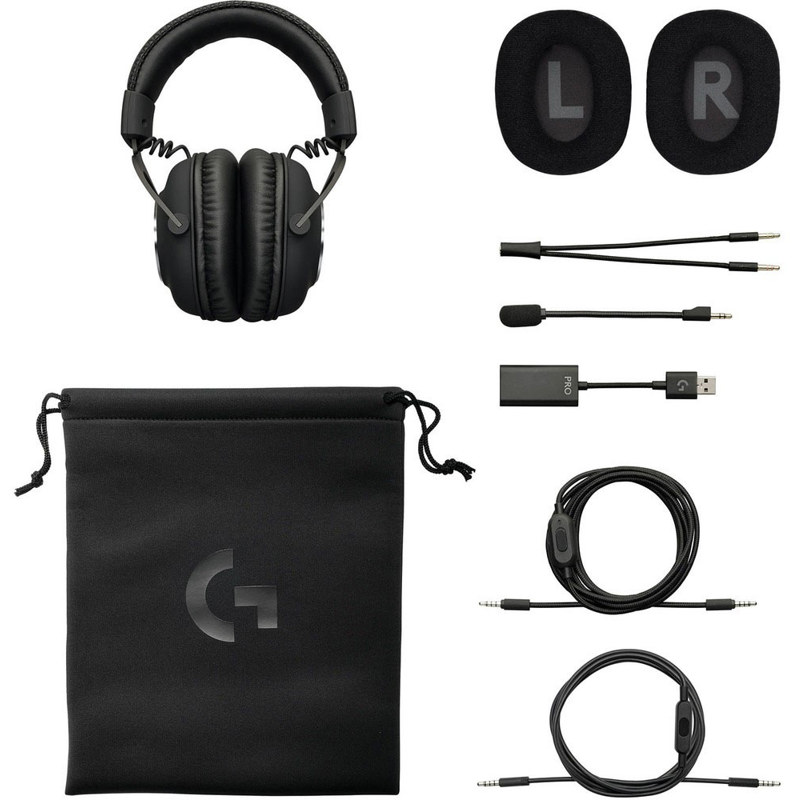 Гарнитура Logitech G PRO X, проводное подключение, Mini-jack, USB Type-C, полноразмерные, чёрный, фото 16