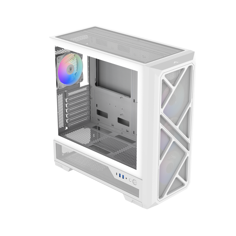 Корпус для ПК Sama S41, Midi Tower, белый, под ATX, mATX, Mini-ITX, подсветка ARGB, фото 7