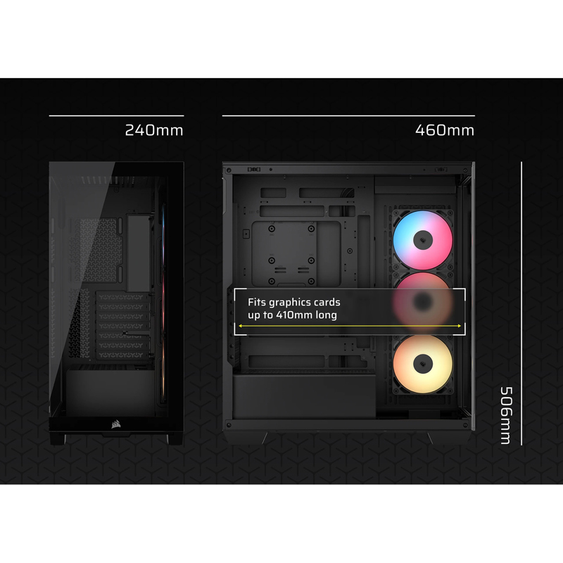 Корпус для ПК Corsair 3500X RS-R ARGB, Midi Tower, чёрный, под ATX, E-ATX, mATX, Mini-ITX, фото 8