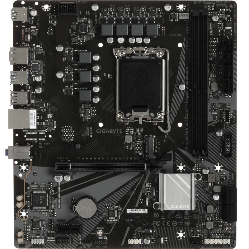 Материнская плата Gigabyte B760M H V2, LGA1700, Intel B760, Micro-ATX, DDR5