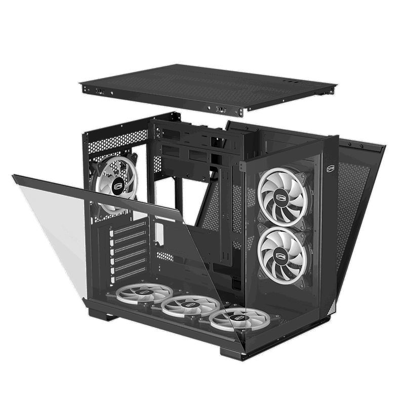 Корпус для ПК PcCooler C3T500 ARGB BK, Midi Tower, чёрный, под ATX, mATX, mITX, материал сталь, стекло, фото 5