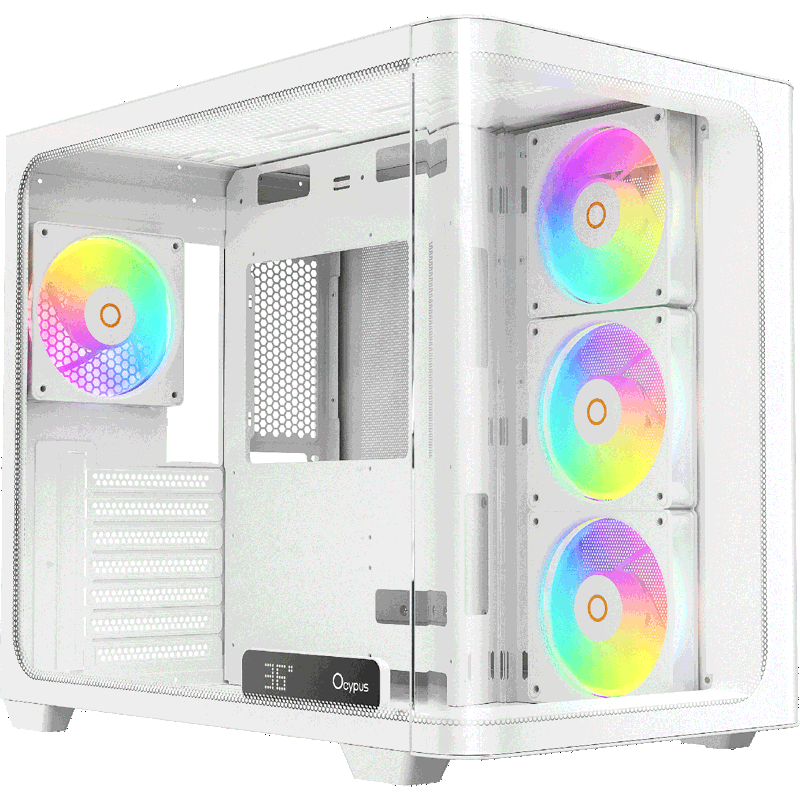 Корпус для ПК Ocypus Iota C70 Curve WH ARGB, Midi Tower, белый, под ATX, mATX, mITX