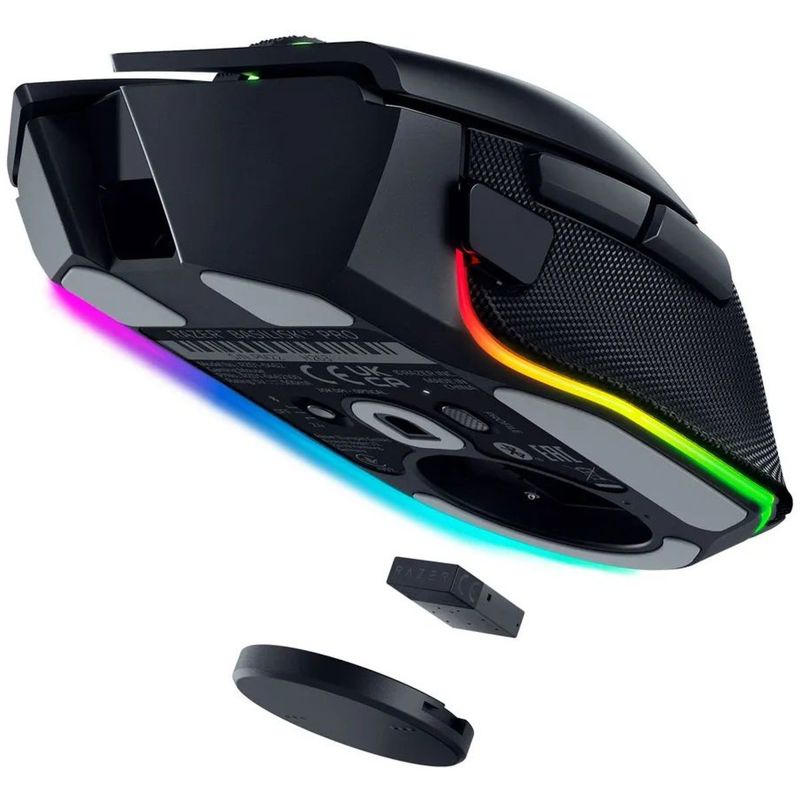 Мышь Razer Basilisk V3 Pro 35K, радиоканал, 35000 dpi, чёрный, подсветка, фото 6