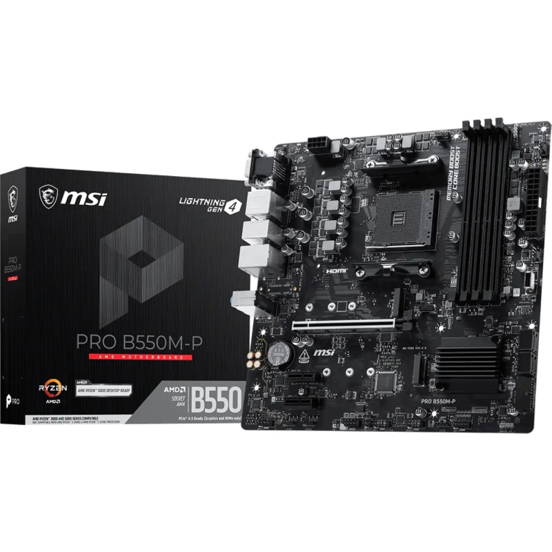 Материнская плата MSI PRO B550M-P, AM4, AMD B550, Micro-ATX, DDR4, фото 5