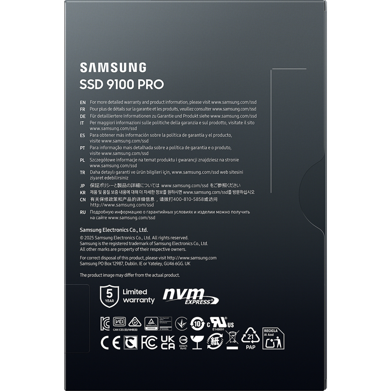 SSD Samsung 9100 PRO, 2 ТБ, M.2 (22×80 мм), NVMe 2.0, PCIe 5.0 x4, V-NAND TLC, фото 7