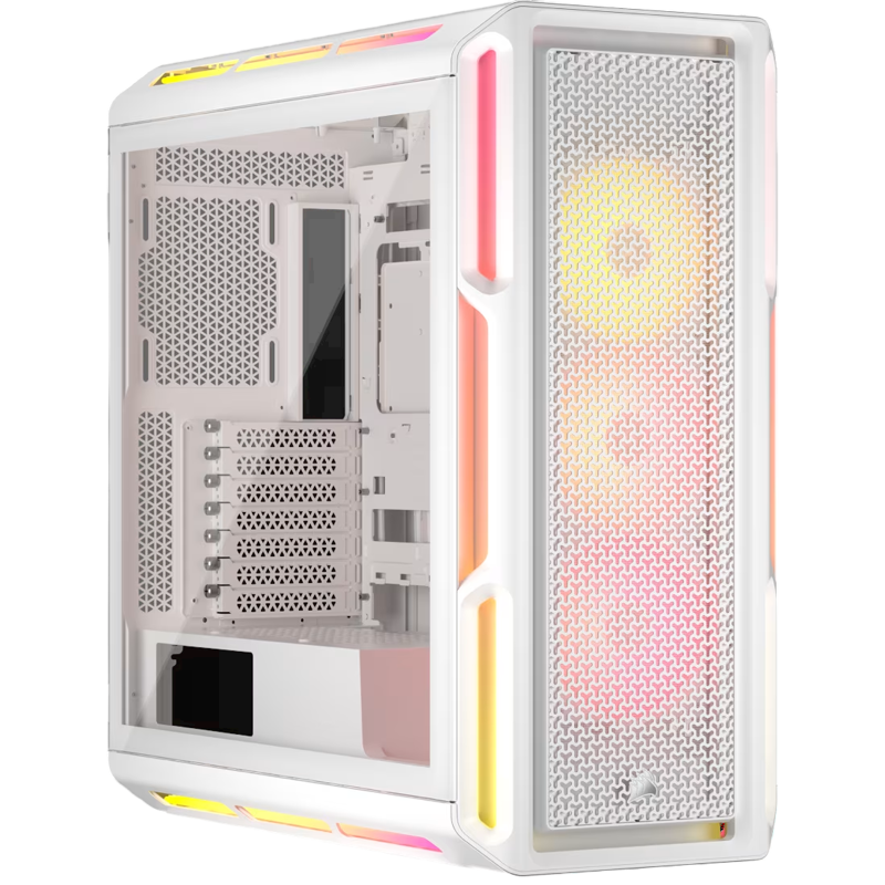 Корпус для ПК Corsair iCUE LINK 5000T LX RGB, Midi Tower, белый, под ATX, E-ATX, mATX, Mini-ITX