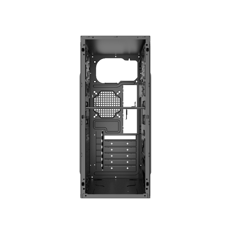 Корпус для ПК Foxline Forza ATX, Midi Tower, чёрный, под ATX, mATX, mITX, материал сталь, фото 4