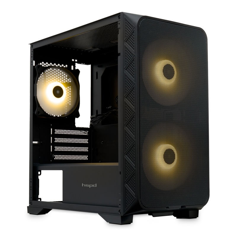 Корпус для ПК Hspd M321, Mini Tower, чёрный, под mATX, Mini-ITX, материал закалённое стекло, сталь, фото 6