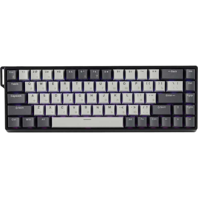 Клавиатура AULA WIN68HE PRO Light Meteor, проводное подключение, серый, чёрный, раскладка US, подсветка